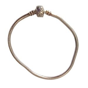 Long Way S925 Sterling Silver Snake Cord Charm Bracelet